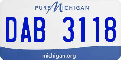 MI license plate DAB3118