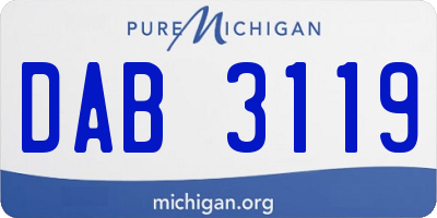 MI license plate DAB3119