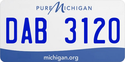 MI license plate DAB3120