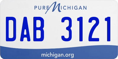 MI license plate DAB3121