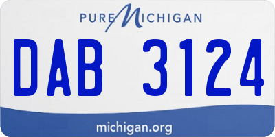 MI license plate DAB3124