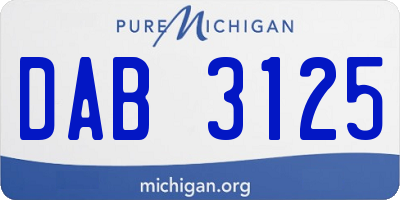 MI license plate DAB3125