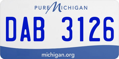 MI license plate DAB3126