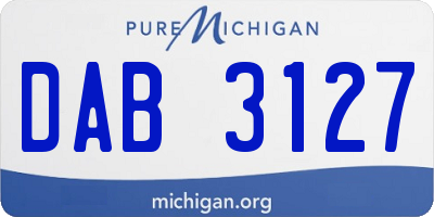MI license plate DAB3127