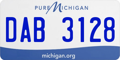 MI license plate DAB3128