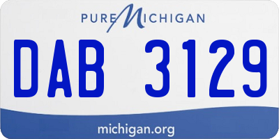 MI license plate DAB3129