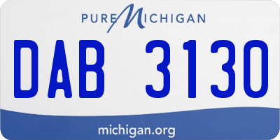 MI license plate DAB3130