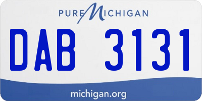 MI license plate DAB3131