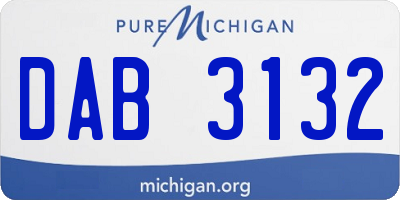 MI license plate DAB3132