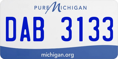 MI license plate DAB3133