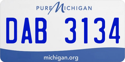 MI license plate DAB3134