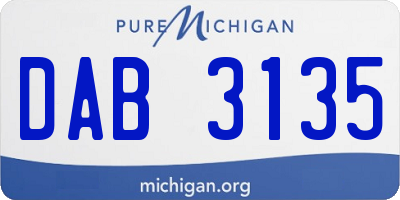 MI license plate DAB3135