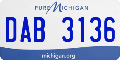 MI license plate DAB3136