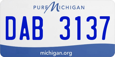 MI license plate DAB3137