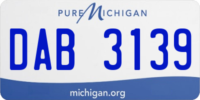 MI license plate DAB3139