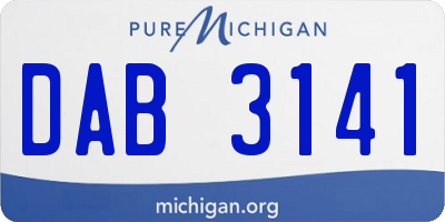 MI license plate DAB3141