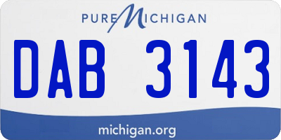 MI license plate DAB3143