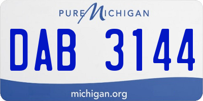 MI license plate DAB3144