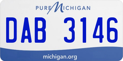 MI license plate DAB3146