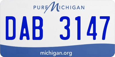 MI license plate DAB3147