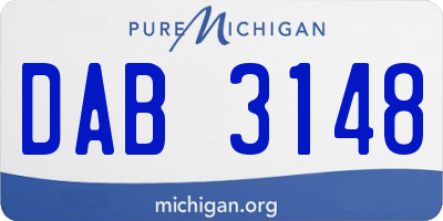 MI license plate DAB3148