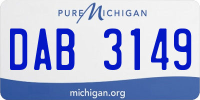 MI license plate DAB3149