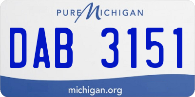 MI license plate DAB3151