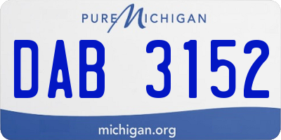 MI license plate DAB3152