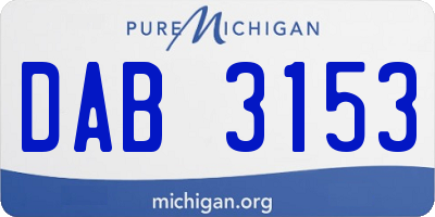 MI license plate DAB3153