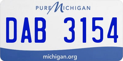 MI license plate DAB3154