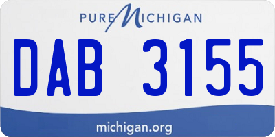 MI license plate DAB3155