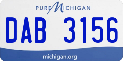 MI license plate DAB3156
