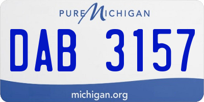 MI license plate DAB3157