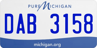 MI license plate DAB3158