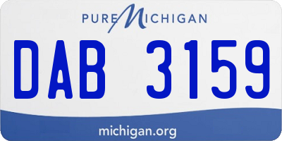 MI license plate DAB3159