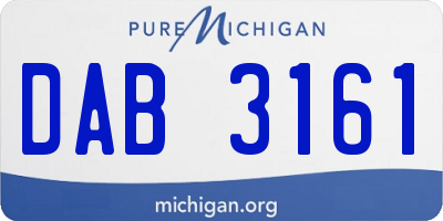 MI license plate DAB3161