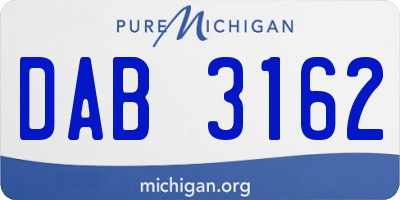 MI license plate DAB3162