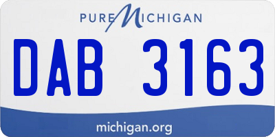 MI license plate DAB3163