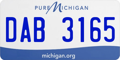 MI license plate DAB3165