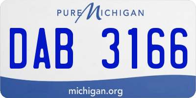 MI license plate DAB3166