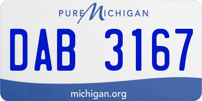 MI license plate DAB3167