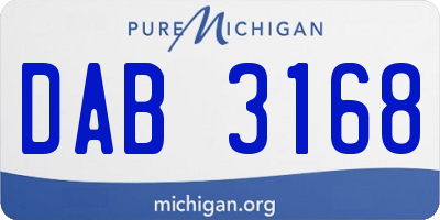 MI license plate DAB3168