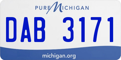 MI license plate DAB3171