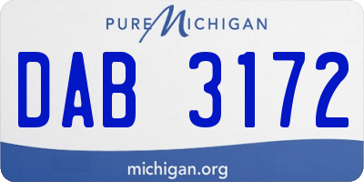 MI license plate DAB3172