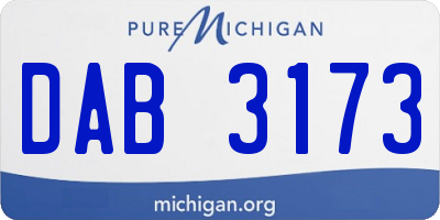 MI license plate DAB3173