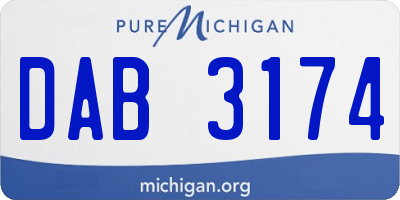 MI license plate DAB3174