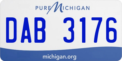 MI license plate DAB3176