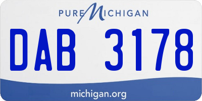 MI license plate DAB3178