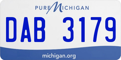 MI license plate DAB3179