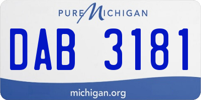 MI license plate DAB3181